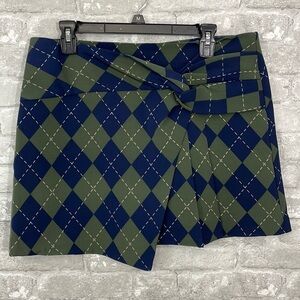 Versona Argyle Green and Navy Pleated skirt